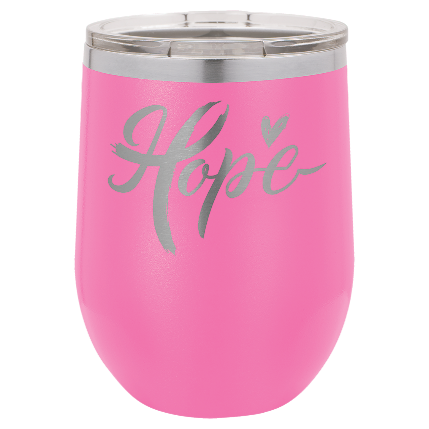 Engraved Pink Polar Camel 12 oz. Vacuum Insulated Stemless Wine Tumbler with Lid