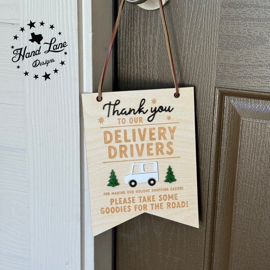 Christmas Delivery Driver Thank You Sign | Door Goodie Sign | UPS USPS | Holiday Snack Appreciation