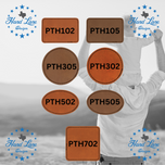 Leatherette patch shape and color options in rectangle, circle, oval and square for personalized trucker hats