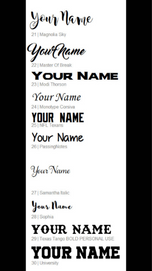 Font chart showing engraving styles 21 through 30 for personalizing the 36oz water bottle