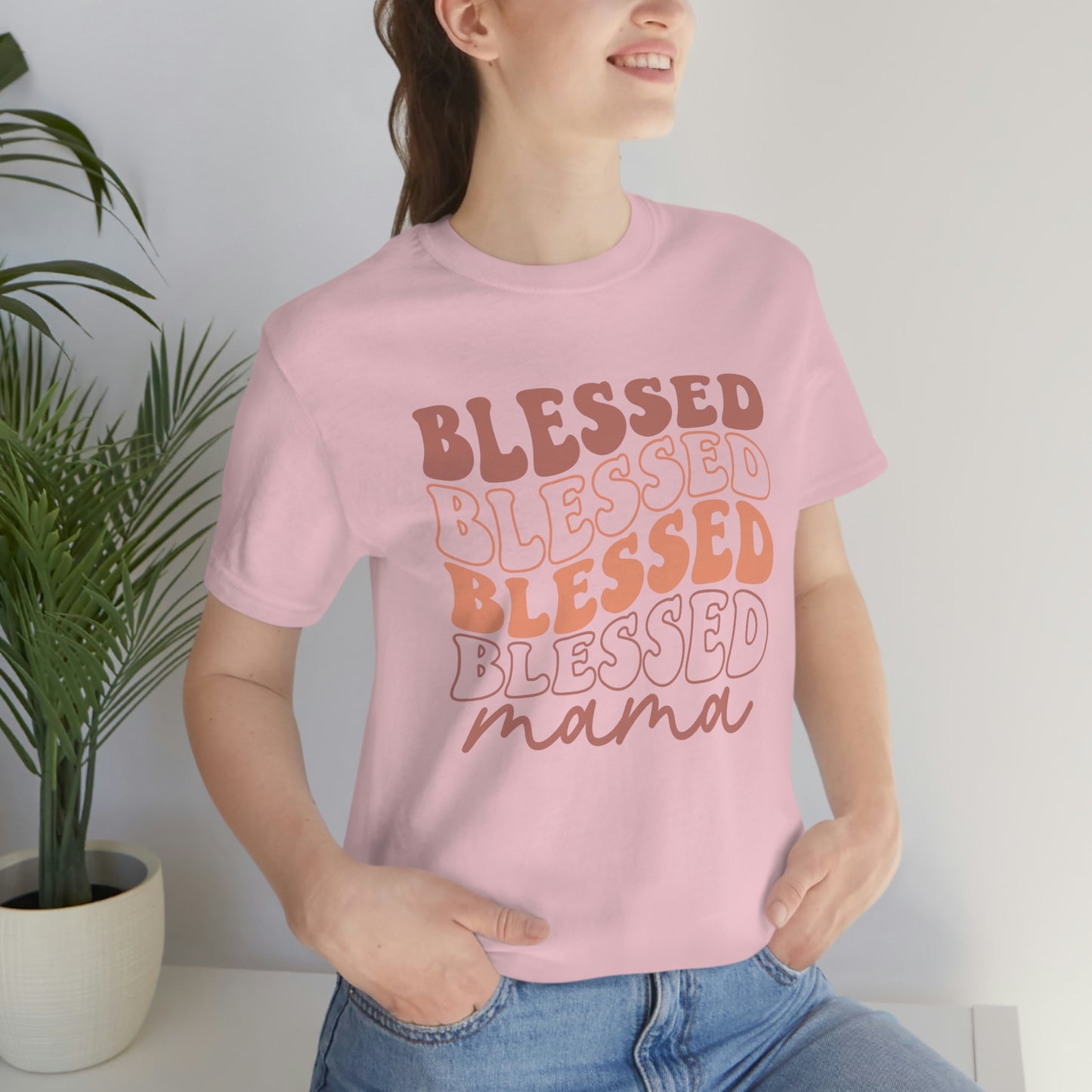 Blessed Mama T-shirt Unisex Jersey Short Sleeve Tee-Mother's Day Blessed Mom