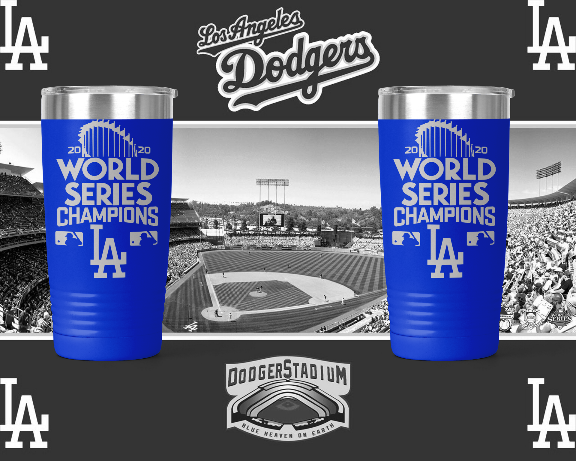 2020 World Series Champions LA Dodgers Tumbler – Hand Lane Designs