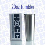 Stainless steel HOGG 20oz slim tumbler with straw and retail box, size option for custom engraving