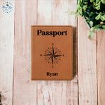 a passport sitting on top of a wooden table